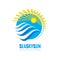 Sea sky sun - vector business logo concept illustration. Summer vacation nature