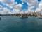 Sea and sky view when sunny summer day and ferry transport tourist