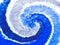 Sea Spiral Tie Dye Print. Sky Swirl Watercolor Vintage. Indigo Watercolour Art. Cloud Brushed Banner. Blue Dirty Background. Whit