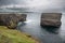 Sea Stack at Downpatrick Head in County Mayo, Ireland on a cloudy day