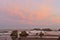 Sea stacks on Bandon beach at sunrise, Oregon coastï¼Œ