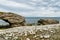 Sea stacks and caves at low tide. Arches Provincial Park Newfoundland Canada