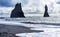 Sea Stacks Seabirds Reynisfjara Black Sand Beach Iceland