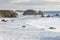 Sea stacks and surf on Bandon beach on the Oregon coast