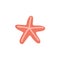 Sea starfish. Star-shaped marine shell fish, mollusc. Underwater ocean invertebrate, five finger shellfish. Summer