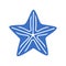 Sea starfish vector single icon, separate isolated illustration