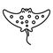 Sea stingray icon outline vector. Animal marine