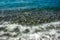 Sea stones and waves on the beach. Summer background