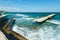 Sea storm and ruined pier (Bulgaria).