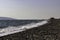 The sea during a storm. Sea waves during strong winds.