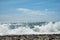 Sea storm in Torrox Costa, Costa del Sol, small touristic town between Malaga and Nerja, Andalusia, Spain