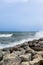 Sea storm on wharf in Torremolinos