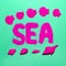 Sea Style Shells Minimal Art Neon Beach