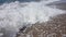 Sea summer foam waves in Preveza Greece