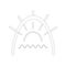 Sea sun helm ship icon eps ten