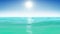 Sea and Sun. Slow Waves and Blue Sky. Looped animation.