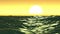 Sea And Sun. Sunset. Orange Sky. Looped Animation. Hd