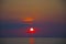 Sea sunset behind Eolian Islands