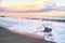 Sea at sunset, deserted beach