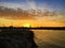 Sea, sunset, water, sky and clouds in Civitanova Marche, Italy