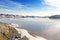 Sea tide at bay fjord visible in winter