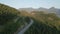 Sea to Sky Highway on Pacific Ocean West Coast. Aerial View. Sunny Colorful Sunrise.