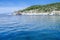 Sea with a tourist boat