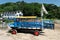 The sea tractor at South sands, Salcombe, South devon England.
