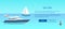 Sea Trip Advertisement Poster with Nautical Boat