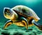 Sea Turtle, Generative AI Illustration