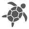 Sea turtle glyph icon, animal and underwater