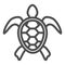 Sea turtle line icon, ocean animals concept, tortoise sign on white background, Turtle silhouette icon in outline style