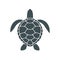 Sea turtle logo. Isolated turtle on white background. Reptile