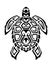 Sea turtle in Maori tattoo tribal style.