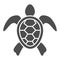 Sea turtle solid icon, ocean animals concept, tortoise sign on white background, Turtle silhouette icon in glyph style