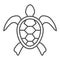 Sea turtle thin line icon, ocean animals concept, tortoise sign on white background, Turtle silhouette icon in outline