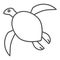 Sea turtle thin line icon, ocean concept, tortoise animal sign on white background, silhouette of small sea turtle icon