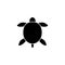 Sea Turtle, Tortoise, Amphibian Reptile. Flat Vector Icon illustration. Simple black symbol on white background. Sea Turtle,