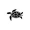 Sea Turtle, Tortoise, Marine Reptile. Flat Vector Icon illustration. Simple black symbol on white background. Sea Turtle, Tortoise