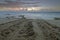 Sea turtle tracks at dawn, south Florida