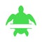 Sea turtle. Turtle silhouette - split monogram. Vector icon isolated on white
