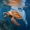 Sea turtles are eating plastic bags that are trash in the ocean.