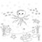 Sea Underwater World Coloring Page Illustration Vector. Perfect for Coloring Book for Kids