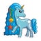 Sea unicorn. Cute cartoon vector unicorn clipart einhorn, little horse, pony.