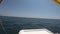 sea view from a boat, a trip on a catamaran. Vacation at the sea. Natural panorama