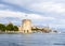 Sea view of the medieval Kamerlengo fortress of the 15th century in Trogir, Croatia