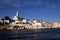 Sea view of St Euphemia church Rovinj town, Croatia