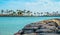 Sea view from a stone pier