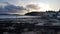 Sea view welsh  sunset rustic beach winter