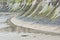 Sea wall defense on an english beach